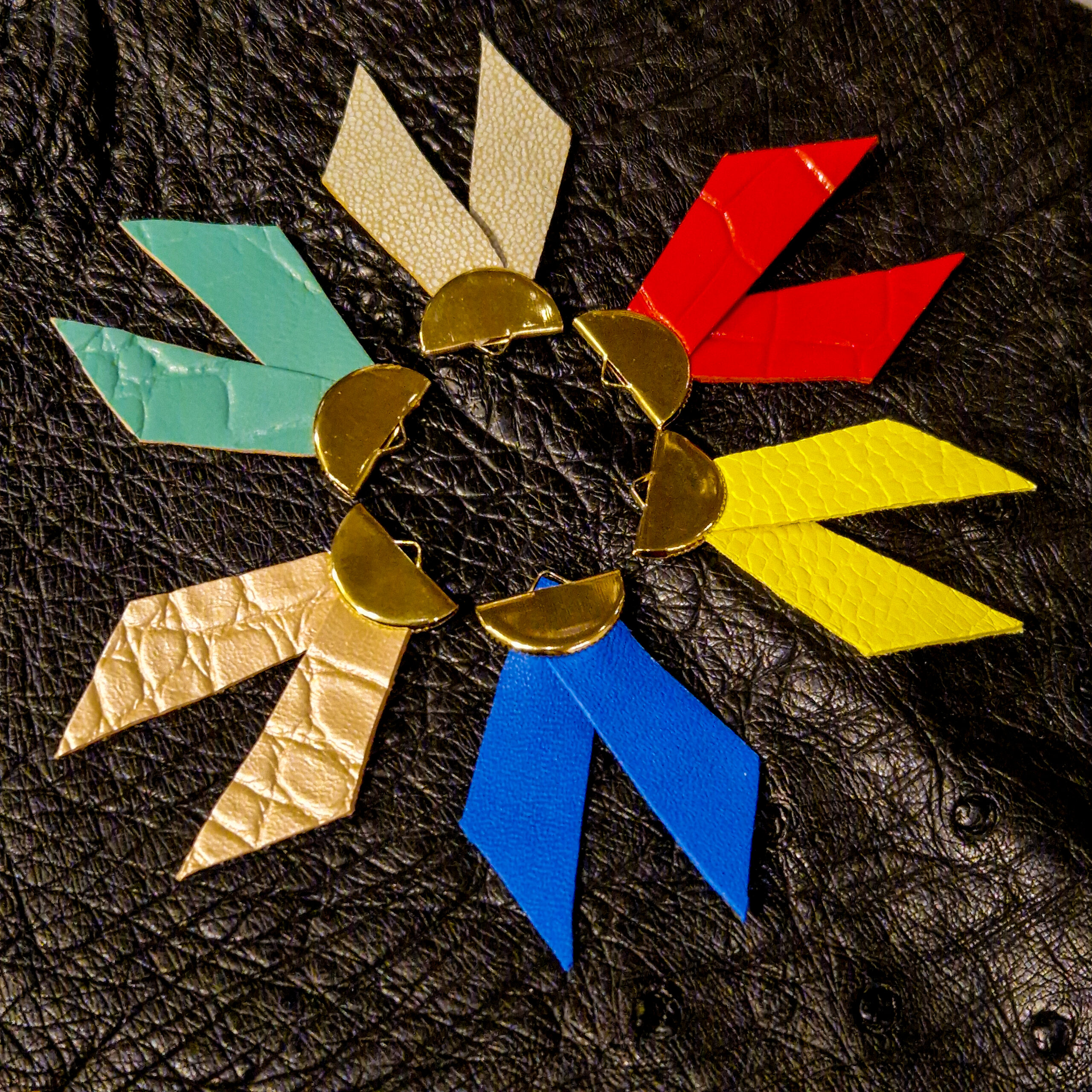 Bouces d&rsquo;oreilles Confettis cuir