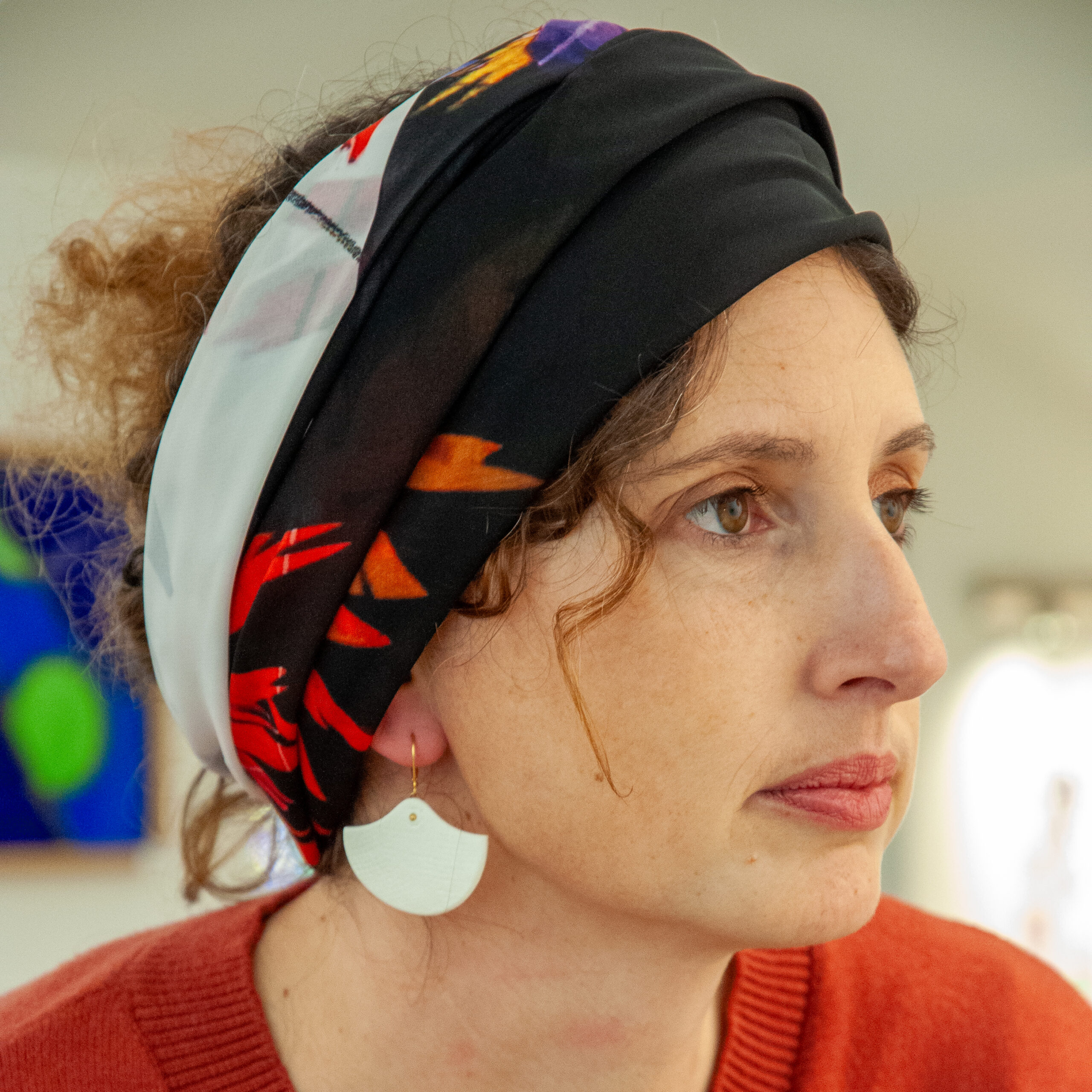 Boucles d&rsquo;oreilles gingko biloba porcelaine