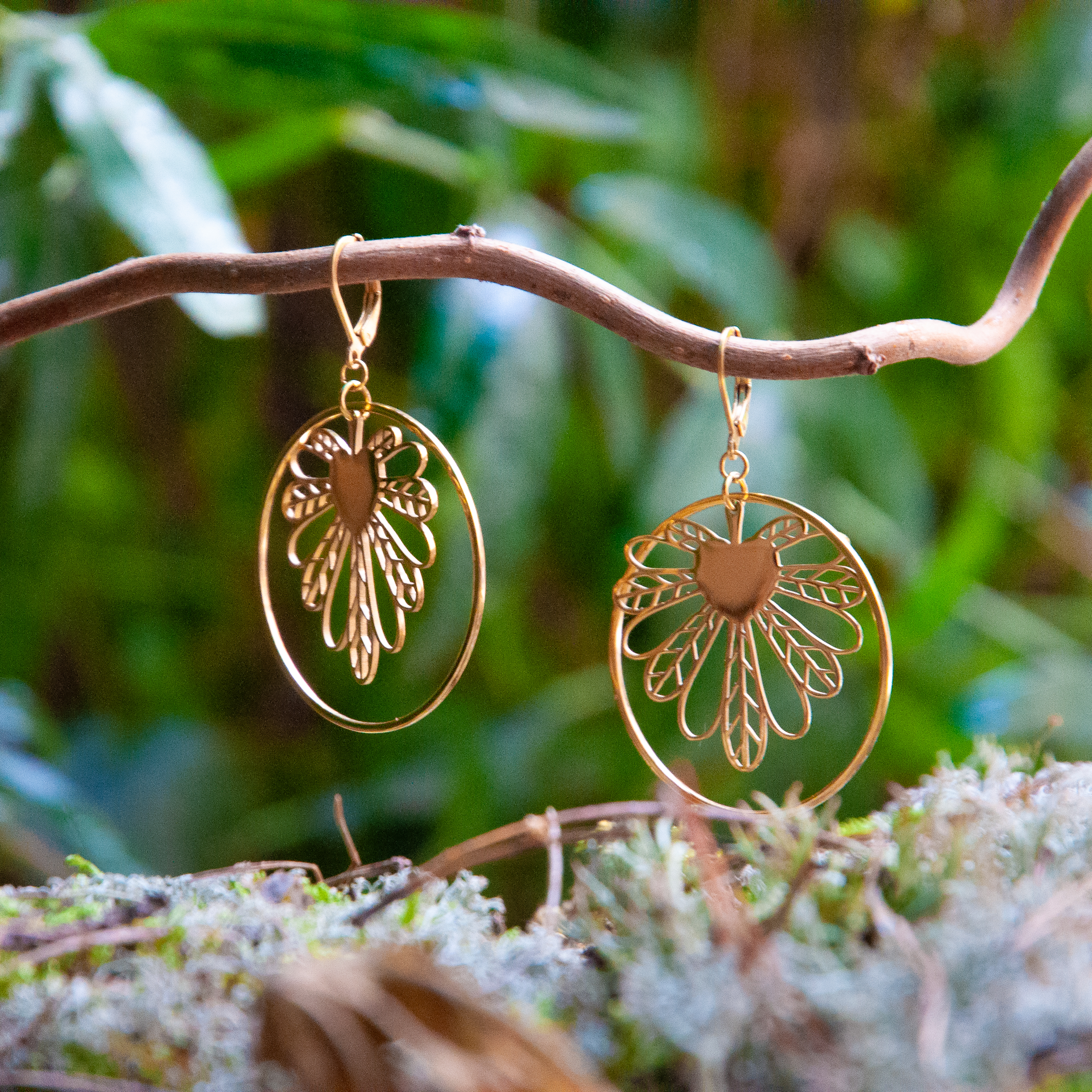 Créoles fleur à cœur