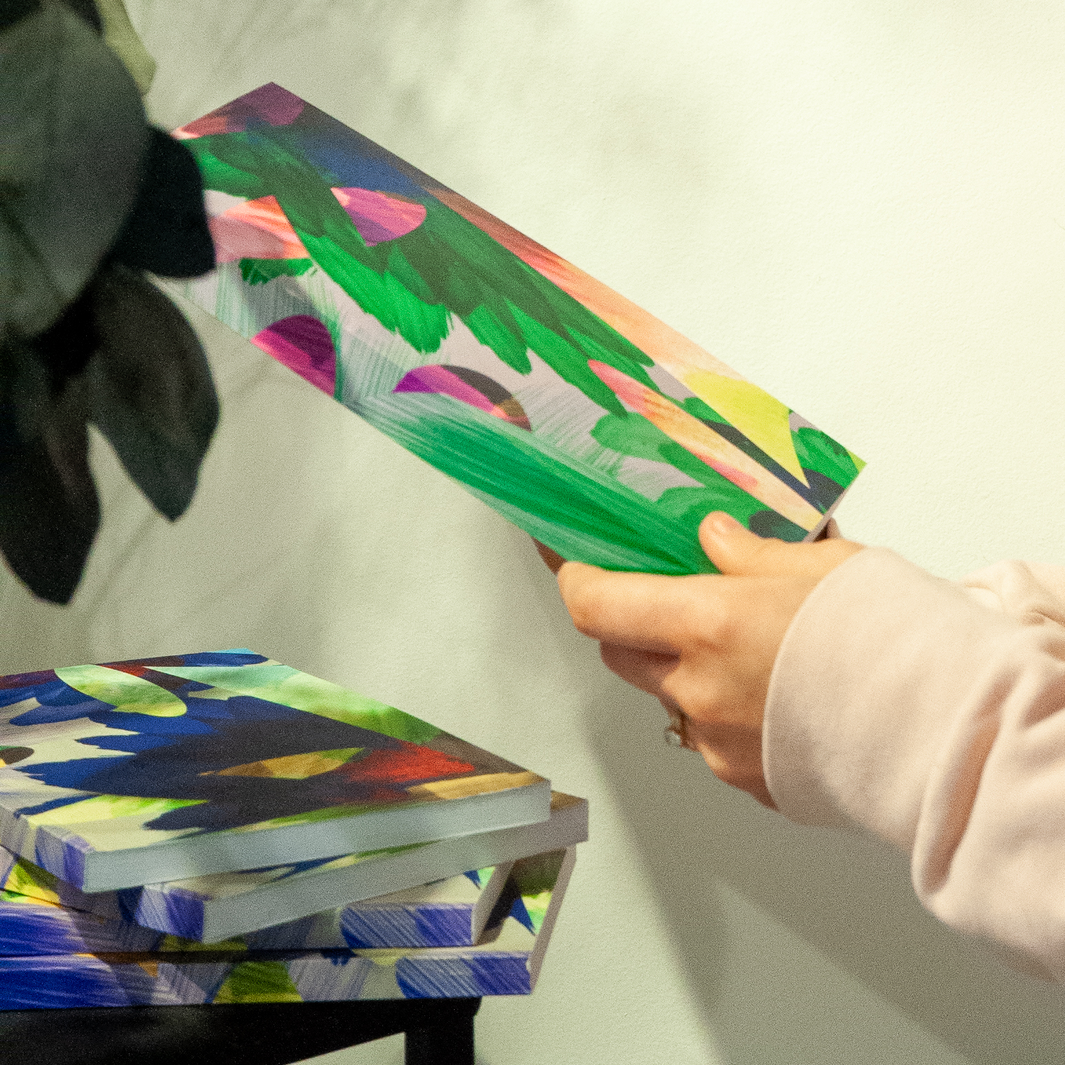 Carnet Illustration bouquet de plumes Violet et Bleu