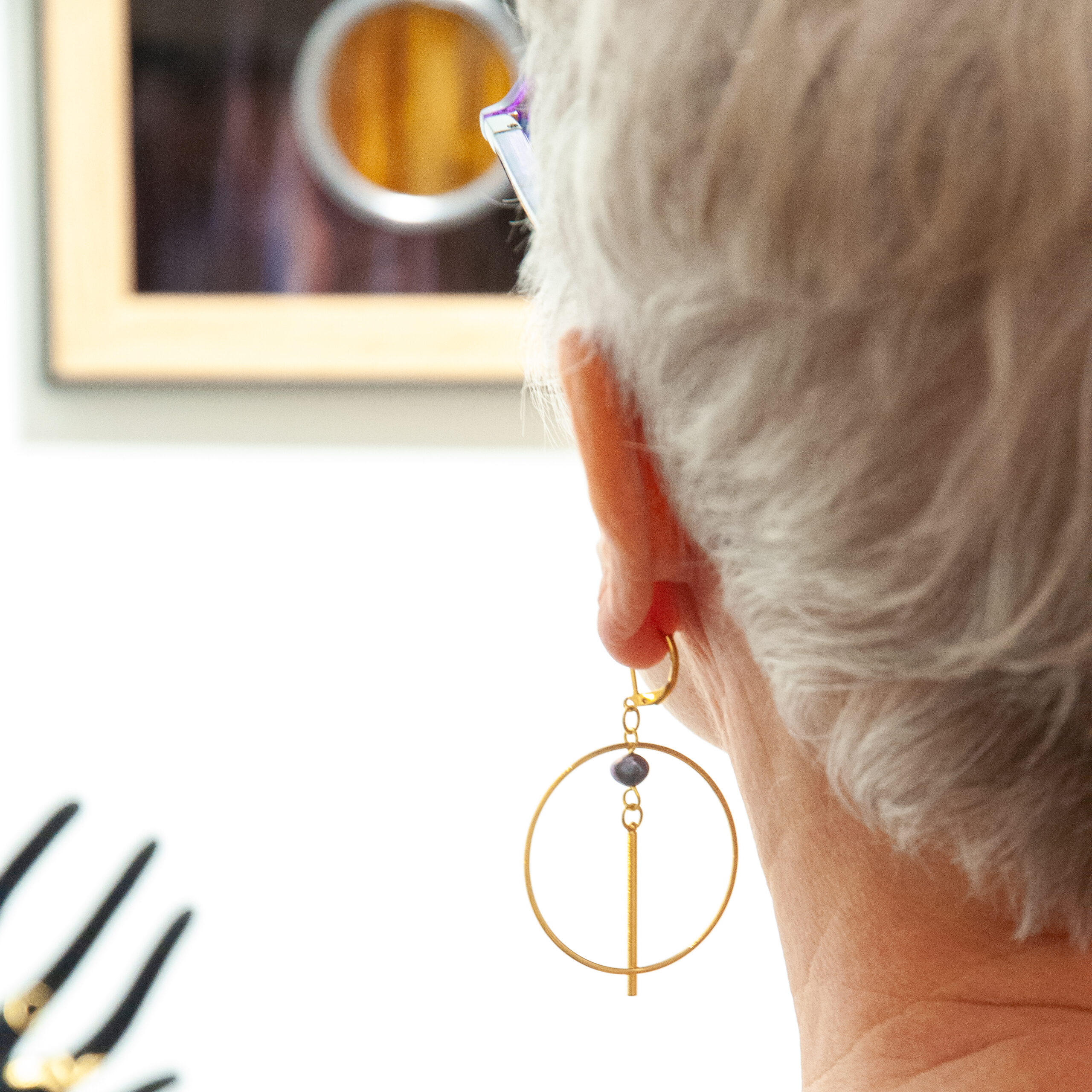 Créoles perle en équilibre